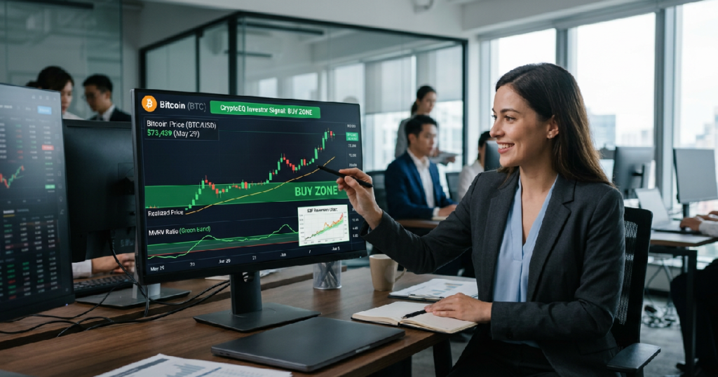 CryptoEQ confirms Bitcoin entered "Buy Zone" at $73,439 on May 29