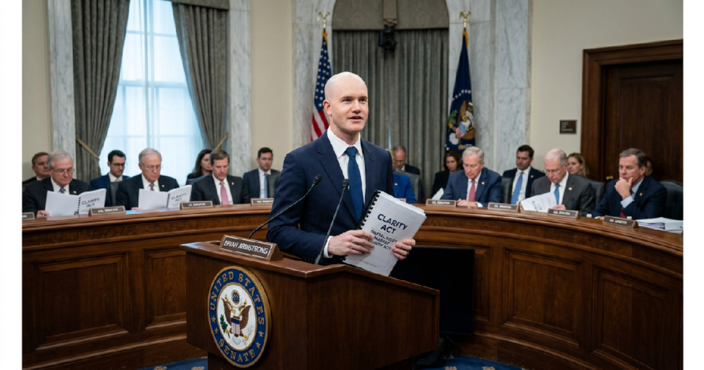 Coinbase CEO Endorses CLARITY Act Ahead of Critical Senate Vote