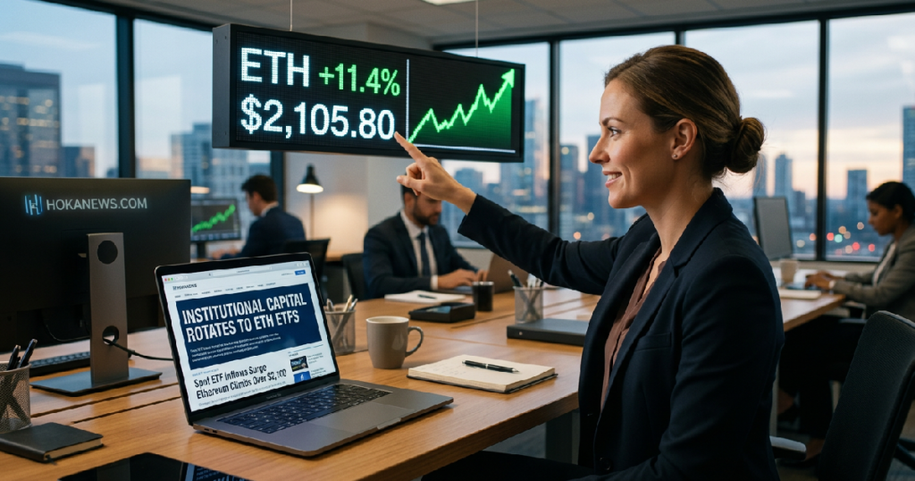 Ethereum ETF mania pushes ETH above $2,100 as institutions rotate capital Ethereum ETF mania pushes ETH above $2,100 as institutions rotate capital