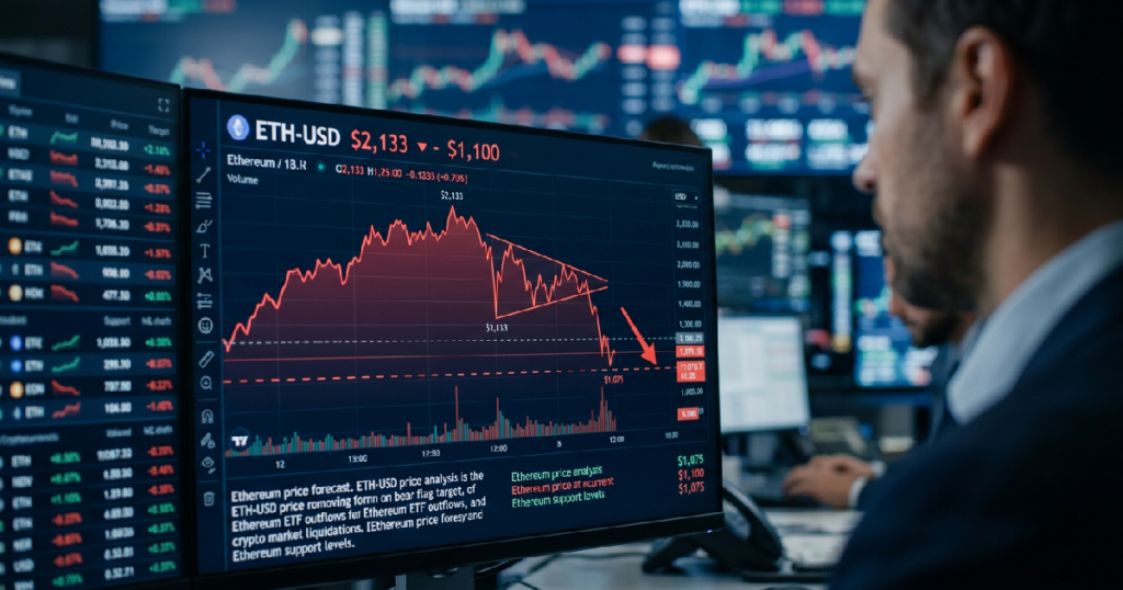 Ethereum price forecast: ETH-USD faces $1,075 target as bear flag risk builds