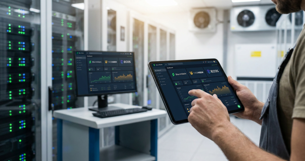 StormGain, NiceHash, and ECOS streamline remote digital asset generation