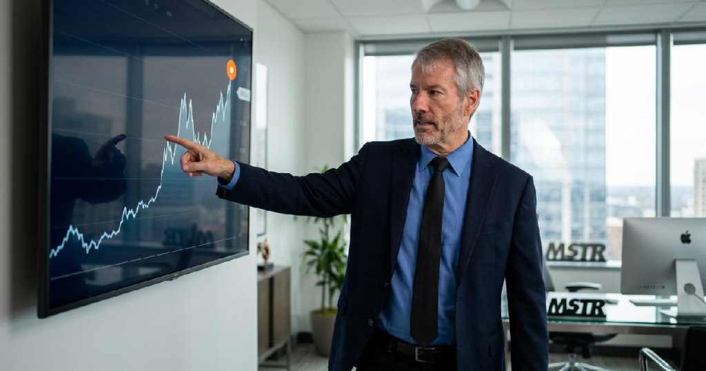 Michael Saylor posts new "orange-dot chart" signaling Bitcoin purchase
