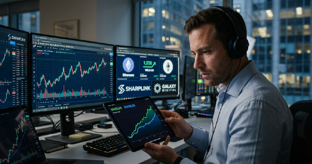 Sharplink Partners with Galaxy Digital Targeting Ethereum Yield via Singles and Doubles Strategy