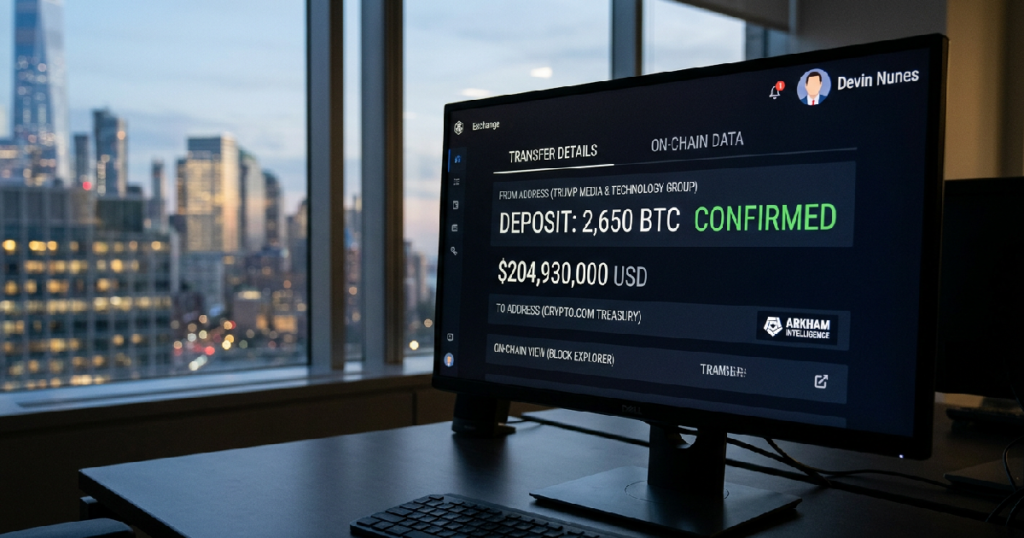 Trump Media address moves 2,650 Bitcoin to Crypto.com exchange