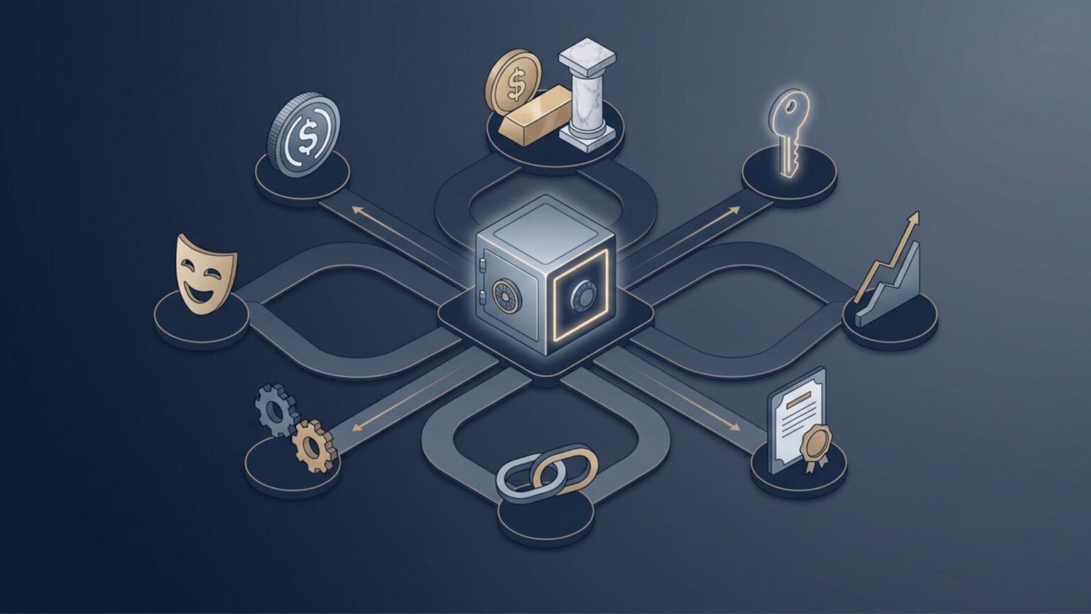 Visual guide explaining the 8 types of crypto tokens including stablecoins real world assets utility tokens and liquid staking for beginners