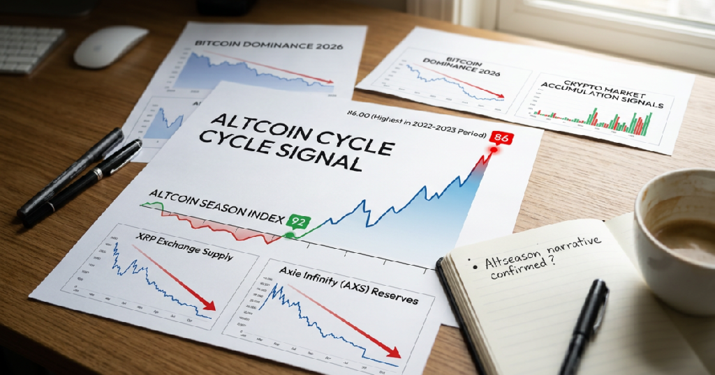 Altcoin Cycle Signal jumps to 86, highest since late 2022