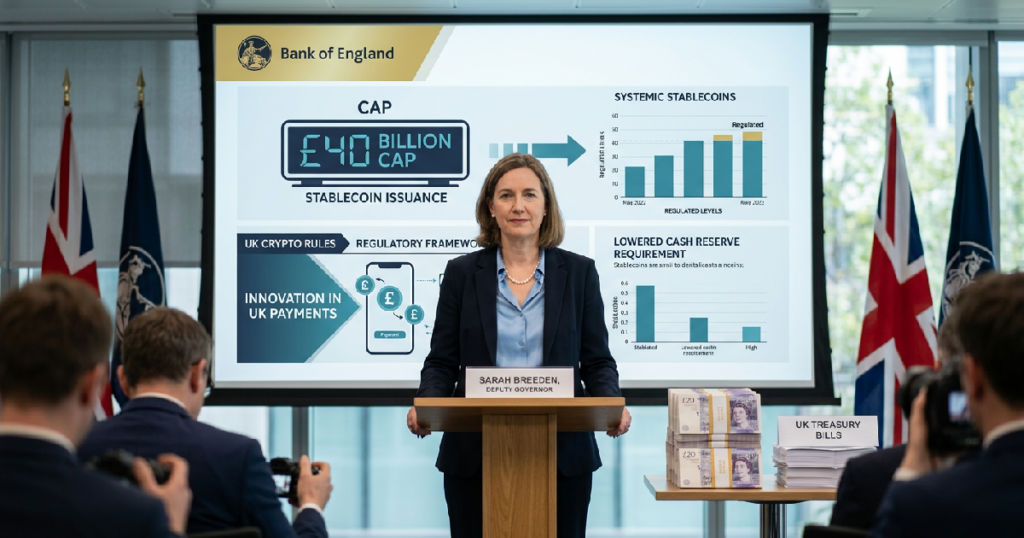Bank of England sets £40 billion temporary cap on stablecoin issuance Bank of England stablecoin rules: Bank of England sets £40 billion temporary cap on stablecoin issuance
