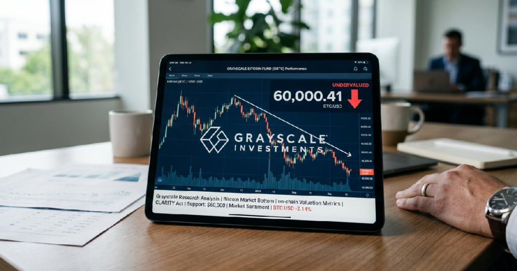Grayscale Research reveals Bitcoin undervalued near $60,000, not at fire sale prices