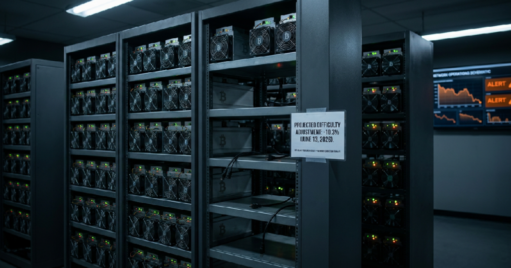 Bitcoin network prepares for 10.3% difficulty drop on June 13, 2026 Bitcoin network prepares for 10.3% difficulty drop on June 13, 2026