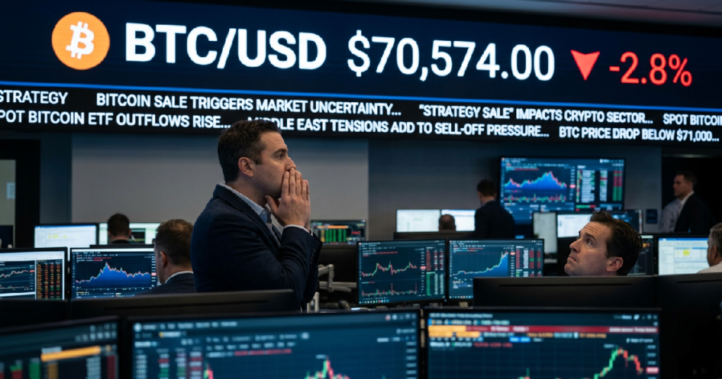 Bitcoin drops to $70,574 as Donald Trump blockade and Strategy sale shake markets