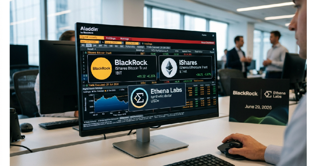 BlackRock adds USDe to Aladdin: BlackRock integrates Ethena Labs' USDe into Aladdin platform on June 29