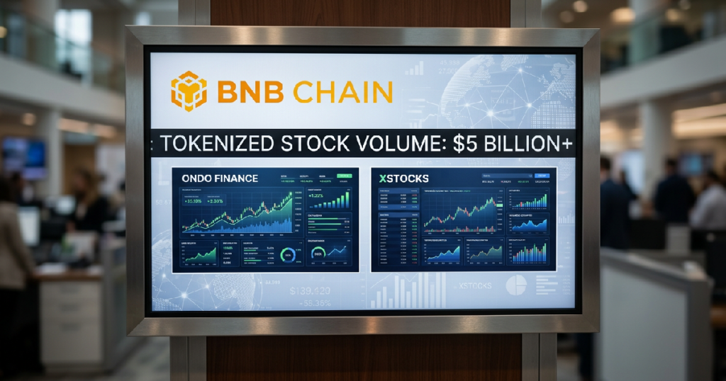 BNB Chain tokenized stock volume: Chain surpasses $5 billion in tokenized stock trading volume