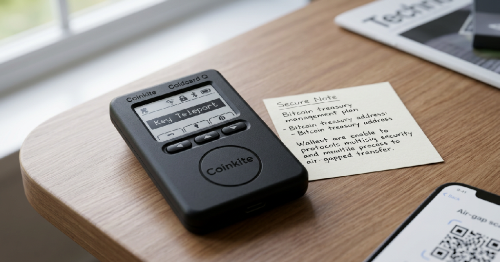Coinkite confirms Coldcard Q's Key Teleport feature secures remote Bitcoin treasury for a year