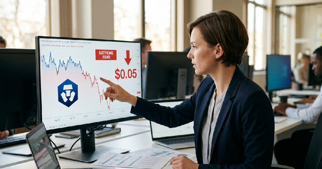 Cronos CRO faces: Cronos (CRO) faces "Extreme Fear" as token trades at $0.05, down 3.36%