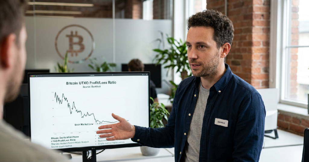 Darkfost reveals Bitcoin UTXO profit/loss ratio hits bear market low