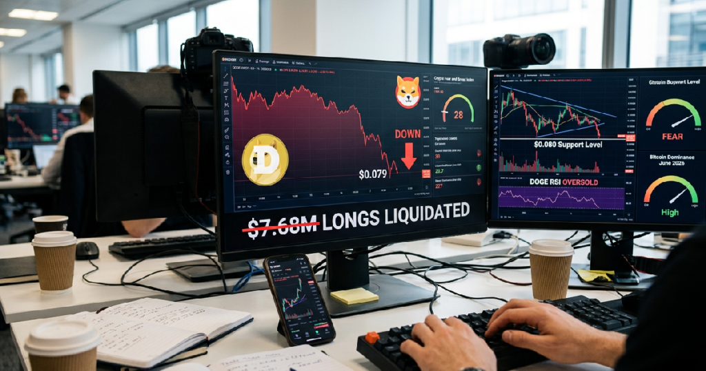 Dogecoin falls 0079: Dogecoin falls to $0.079, liquidating $7.68 million in long positions