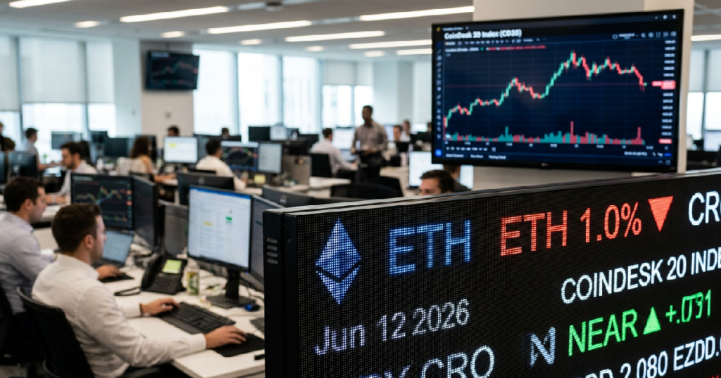 Ethereum drops 1% on June 12, 2026, amid mixed digital asset performance