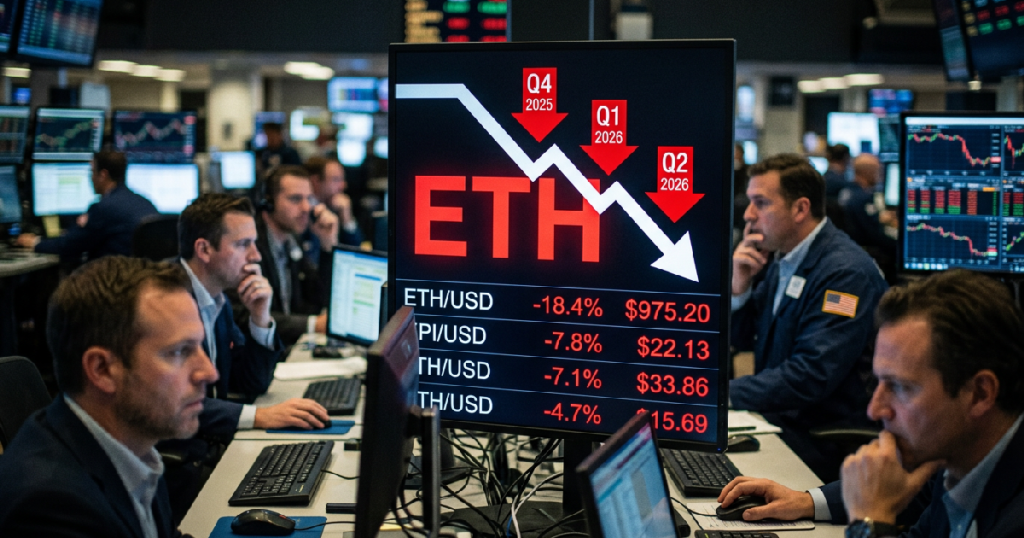 Ethereum faces first-ever three-quarter losing streak since Q4 2025 Ethereum loss streak: Ethereum faces first-ever three-quarter losing streak since Q4 2025