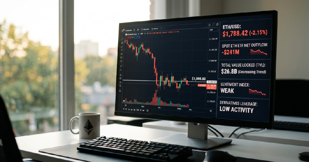 Ethereum price: Ethereum struggles below $1,800 as spot ETFs see $241 million in outflows