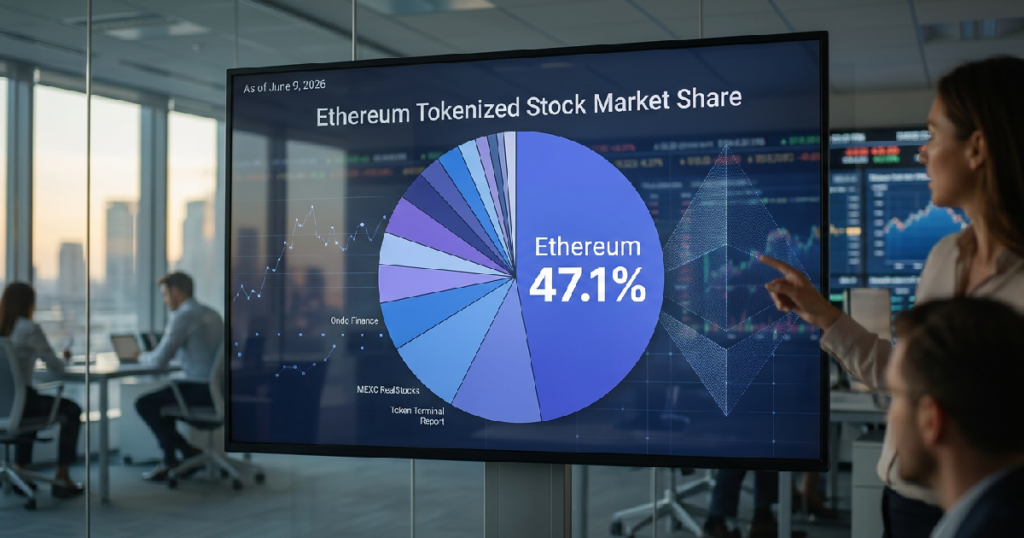 Ethereum captures 47.1% of tokenized stock sector as of June 9, 2026 Ethereum captures 47.1% of tokenized stock sector as of June 9, 2026
