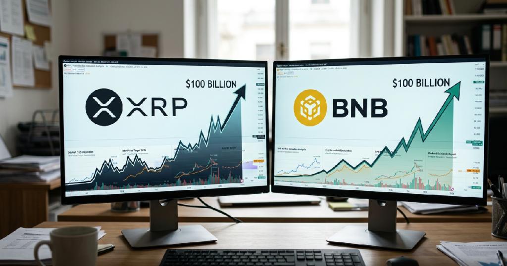 XRP and BNB market cap projection: Finbold analysts name XRP and BNB as top candidates for $100 billion market cap by late...