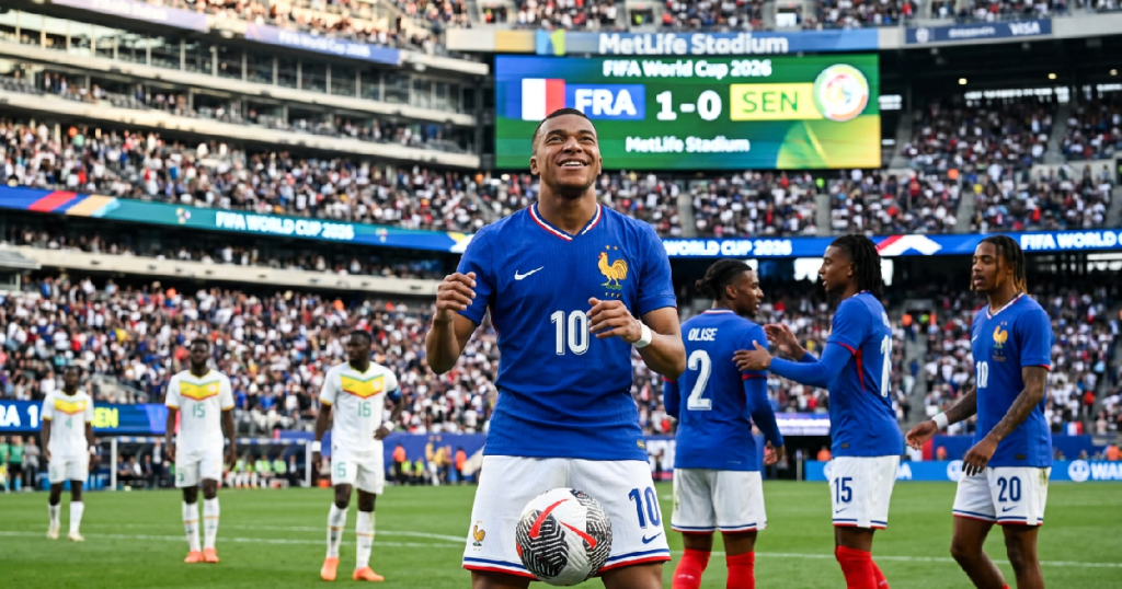 Kylian Mbappe scores two goals, passes Pele in France's 3-1 victory