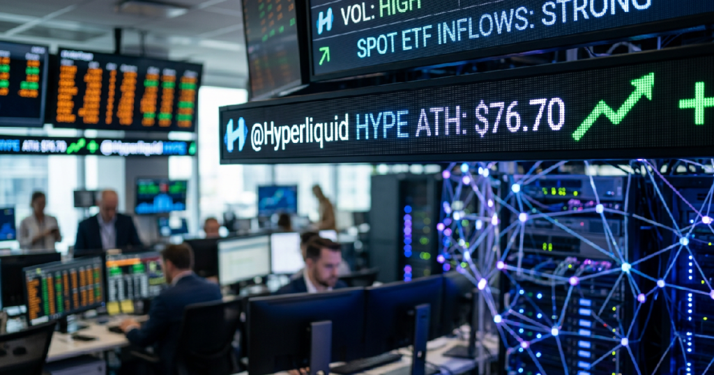 Hyperliquid token hits $76.70 all-time high on June 16, 2026