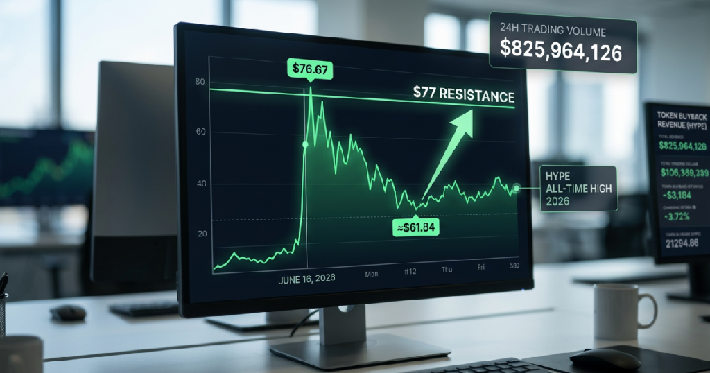 Hyperliquid targets resistance: Hyperliquid targets $77 resistance after 19% drop from $76.67 peak