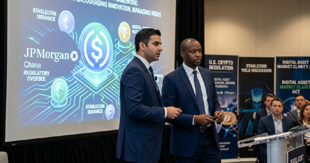 JPMorgan Chase executives warn CLARITY Act risks shadow banking with stablecoin yields
