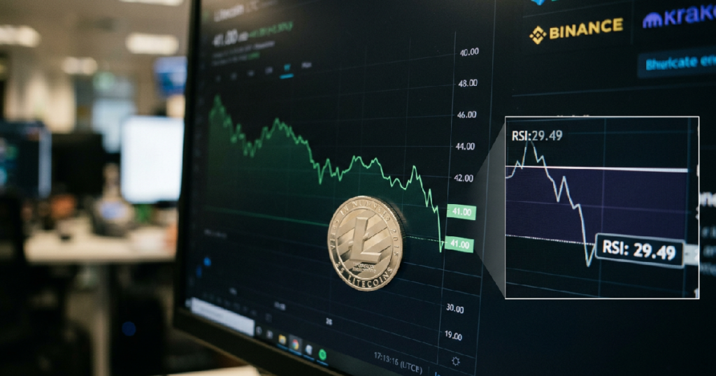 Litecoin struggles hold: Litecoin struggles to hold $41 as RSI hits 29.49, signaling oversold conditions