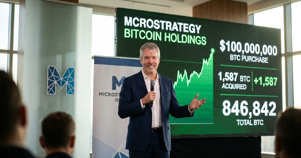 MicroStrategy acquires 1,587 Bitcoin for $100 million, boosting total to 846,842 BTC