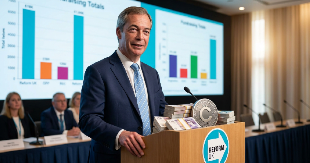 Nigel Farage's Reform UK raises £9 million, outstripping Labour and Conservatives