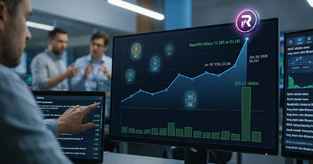 RaveDAO climbs 1338: RaveDAO climbs 13.38% to $0.261 on $28.27 million volume