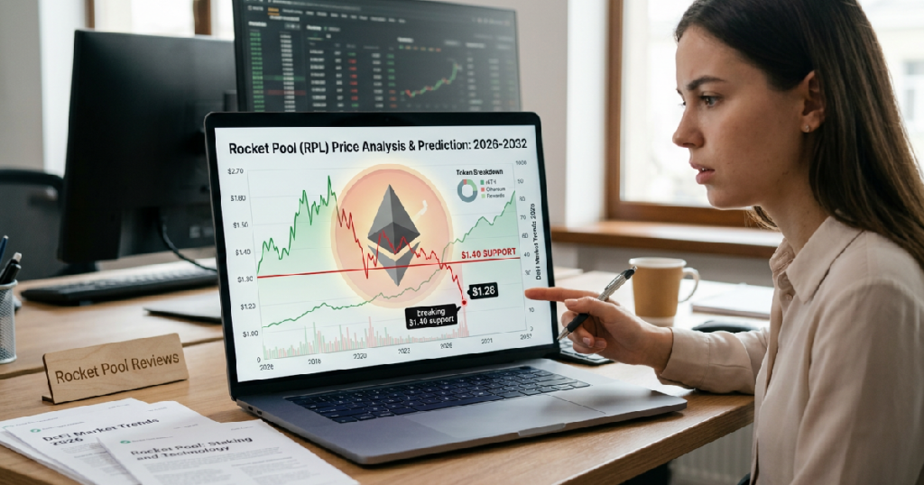 Rocket Pool token drops to $1.28 on June 6, 2026, breaking $1.40 support