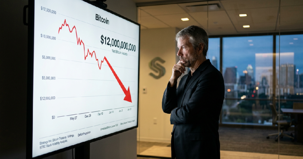 Strategy Inc faces: Strategy Inc. faces $12,000,000,000 Bitcoin deficit as market falls