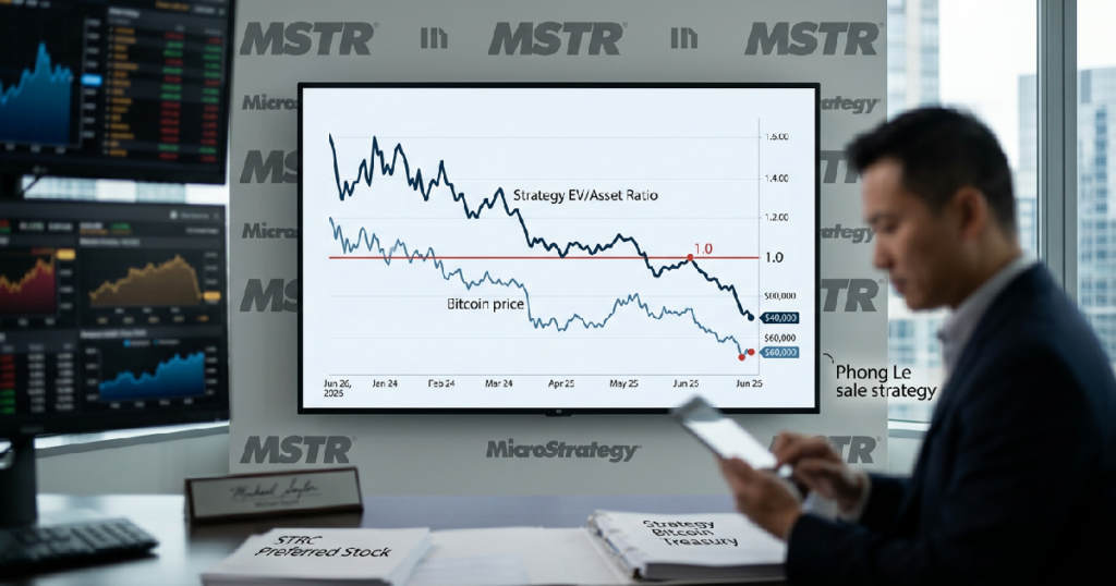 Strategys enterprise value-to-asset: Strategy's enterprise value-to-asset ratio drops below 1 on June 26, 2026