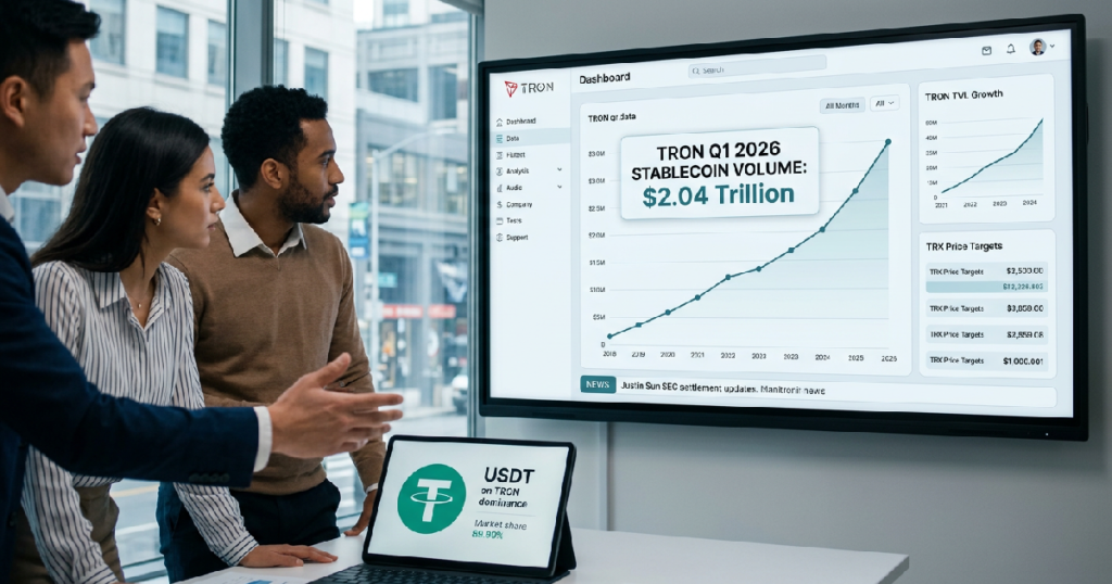 TRON processes $2.04 trillion in stablecoin payments in Q1 2026