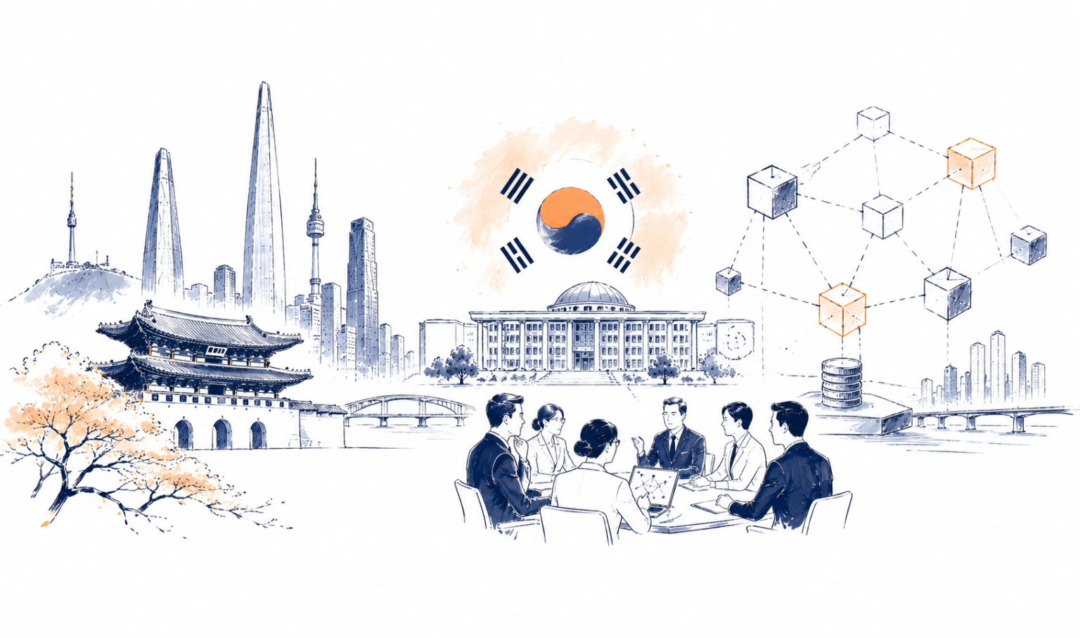 Coreia do Sul and blockchain