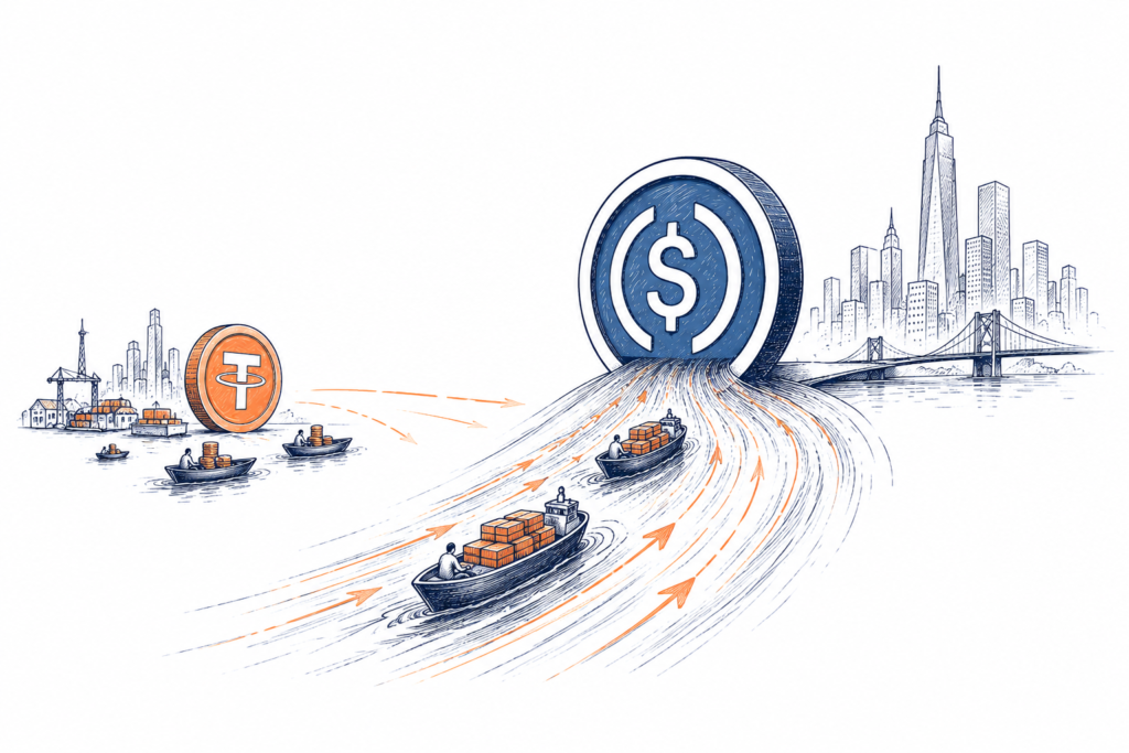 Why USDC is moving more money than Tether despite being much smaller USDC vs Tether