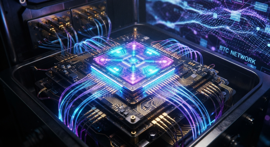 The Quantum Computing Bitcoin Threat: Fact, Fiction, and the Future of Crypto Security Visualizing the quantum computing bitcoin threat and the future of blockchain network security upgrades.