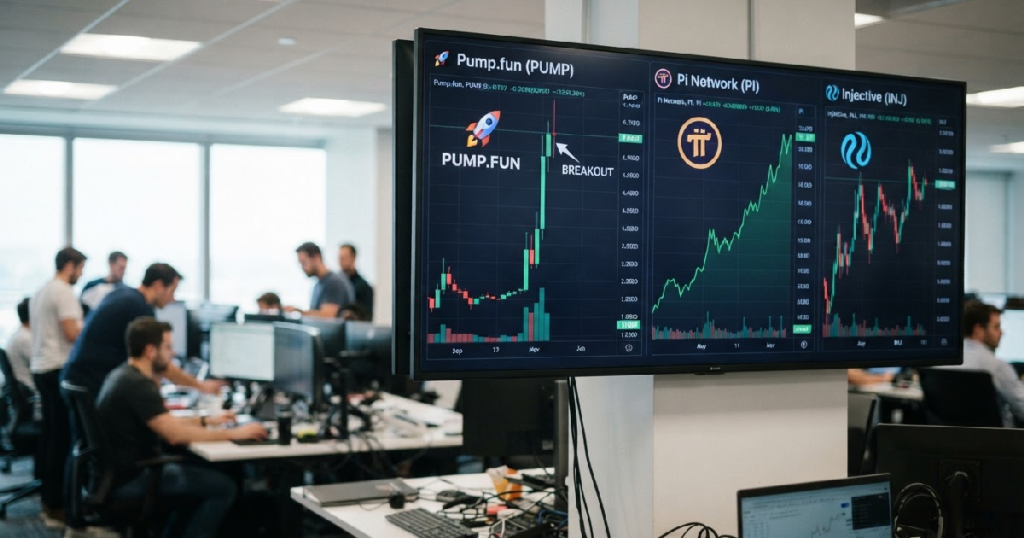 Pump.fun Breaks Out as Pi Network Recovers, Injective Tests Resistance Pumpfun Breaks Out: Pump.fun Breaks Out as Pi Network Recovers, Injective Tests Resistance