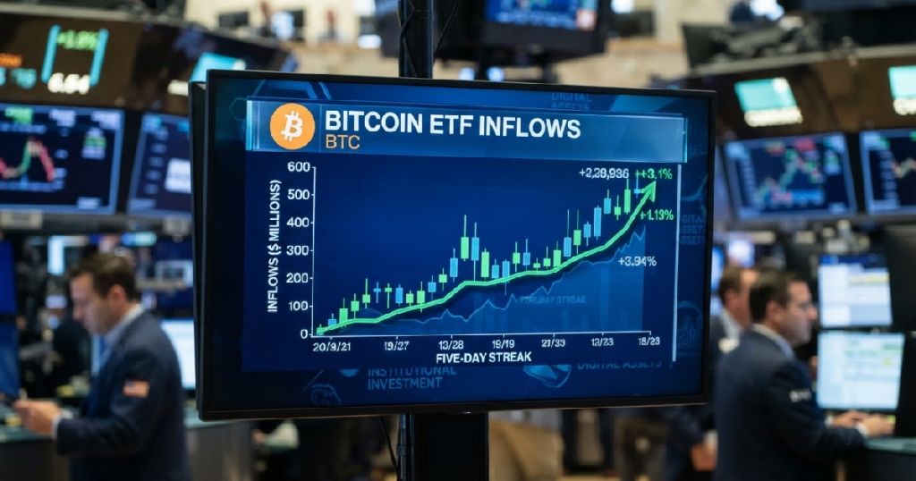 Bitcoin ETF Inflows Hit Five-Day Streak Bitcoin ETF Inflows Hit Five-Day Streak