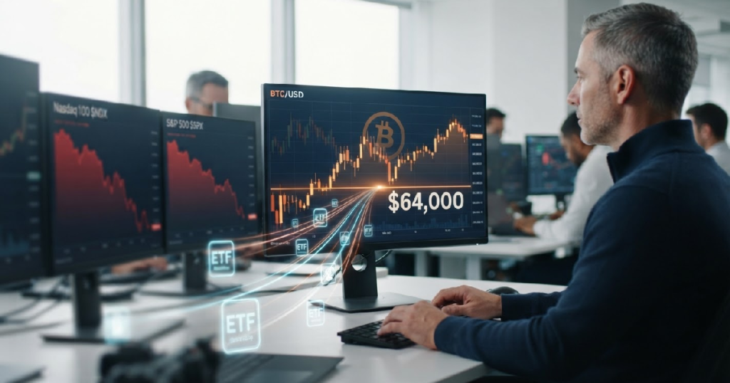 Bitcoin holds steady above $64,000 as ETF inflows counter global market uncertainty Bitcoin holds steady above $64,000 as ETF inflows counter global market uncertainty