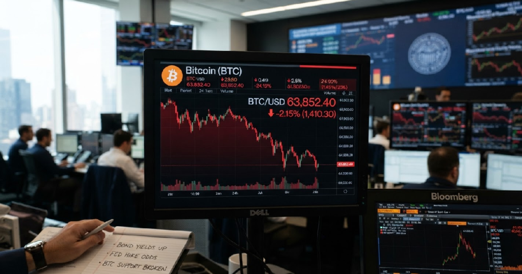Bitcoin retreats below $64,000 as rising bond yields fuel Fed hike speculation Bitcoin retreats below $64,000 as rising bond yields fuel Fed hike speculation