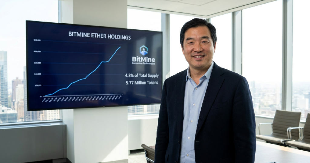 BitMine Ether holdings: BitMine Immersion Technologies boosts Ether holdings to 4.8% of total supply