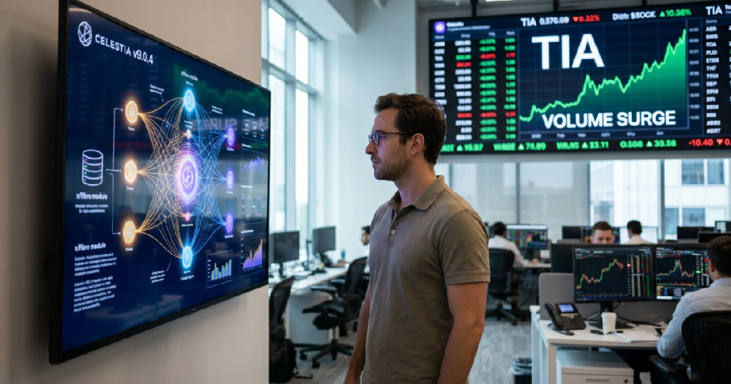 Celestia v9.0.4 network upgrade: Celestia v9.0.4 Upgrade Fuels TIA Volume Surge Amidst Divergent Market Activity