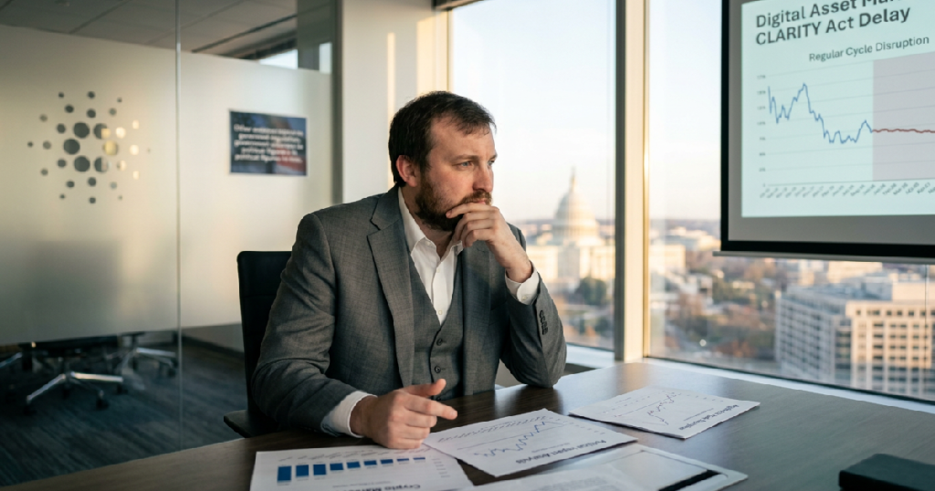 Charles Hoskinson U.S. politics crypto stall: Charles Hoskinson Blames U.S. Politics and Trump Ventures for Crypto Market...
