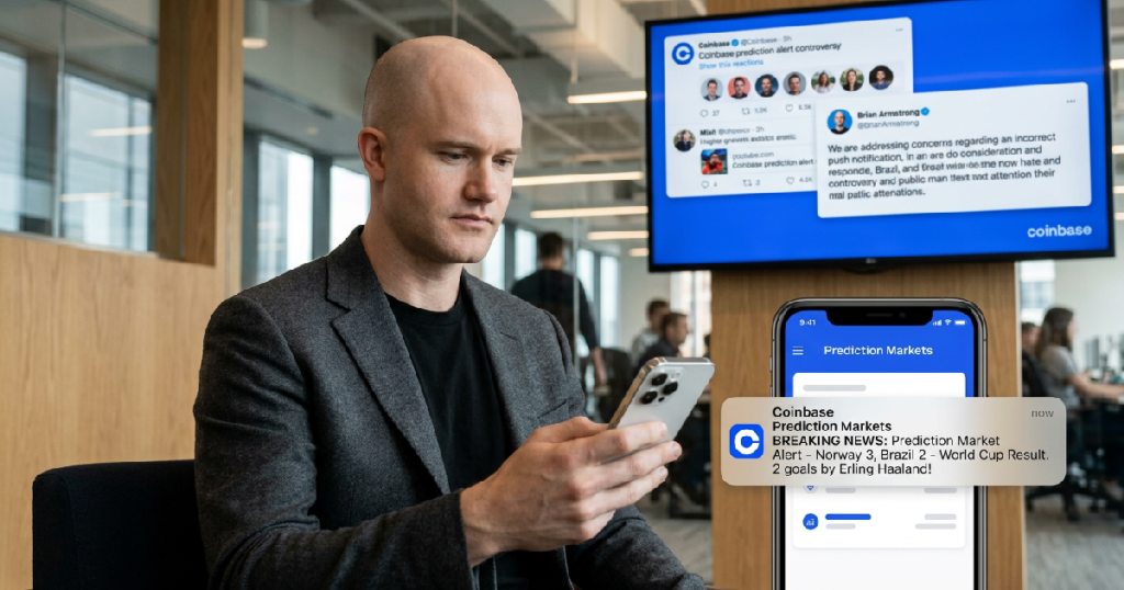 Coinbase issues fake: Coinbase AI issues fake World Cup score for Norway vs. Brazil match