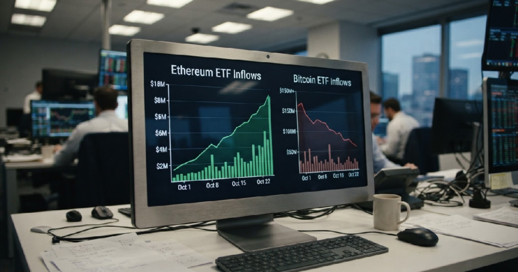 Ethereum ETF Inflows Gain Momentum as Bitcoin Interest Cools Ethereum ETF Inflows Gain Momentum as Bitcoin Interest Cools