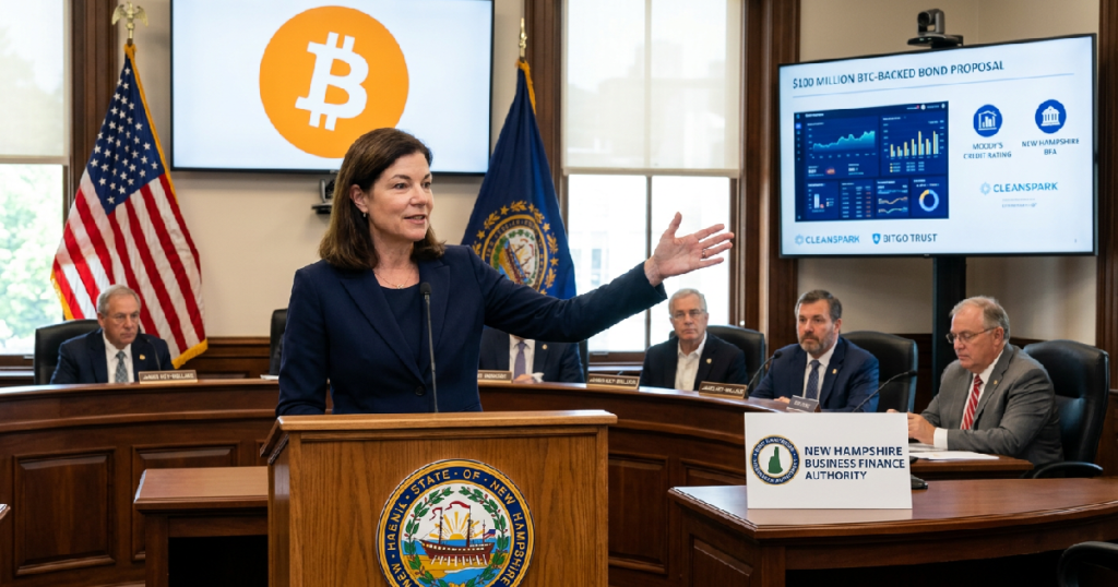 Governor Kelly Ayotte weighs $100 million Bitcoin bond on July 8 Governor Kelly Ayotte weighs $100 million Bitcoin bond on July 8